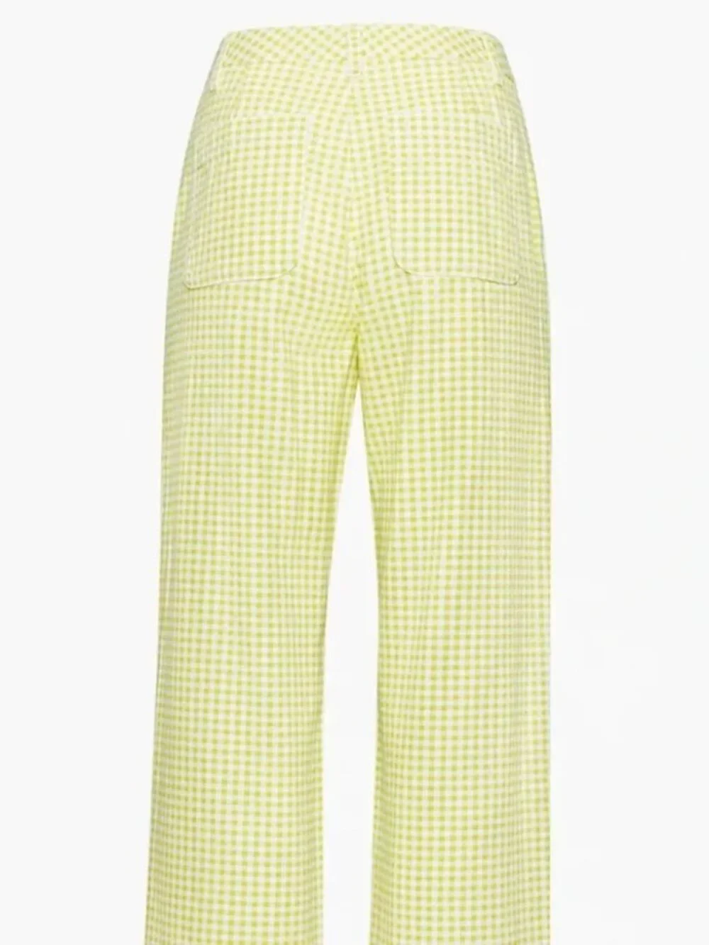 Sunday Best Aritzia Jaden Pant Green Gingham Wide Leg Pants Trouser - Size 4